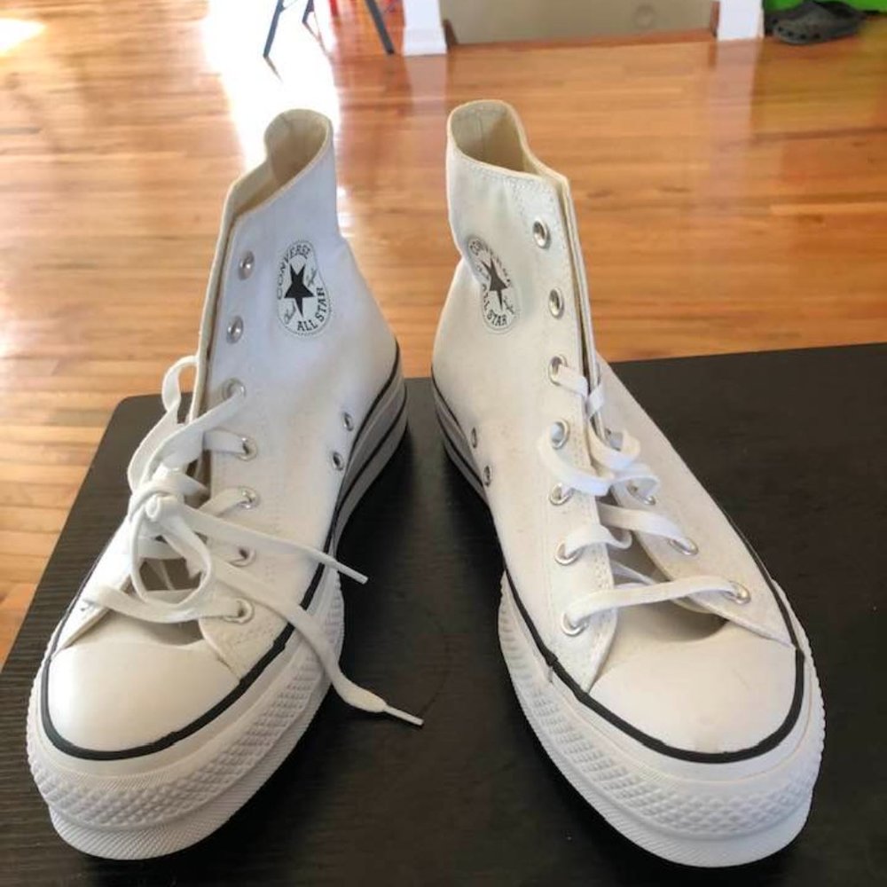 Converse chuck taylor hi platform white sneakers
